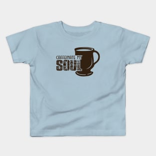Caffeniate My Soul - Brown Kids T-Shirt